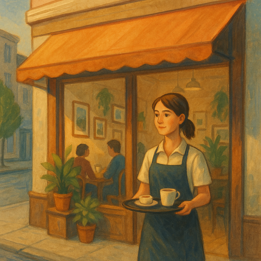 Cover art illustration for A Simple Morning short story.